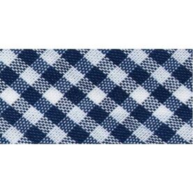 Biais vichy 20 mm au mètre - Bleu marine