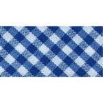 Biais vichy 20 mm au mètre - Bleu roi