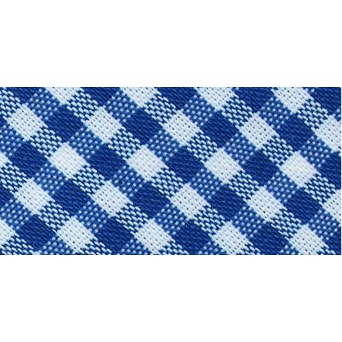 Biais vichy 20 mm au mètre - Bleu roi Biais vichy 20 mm au mètre - Bleu roi