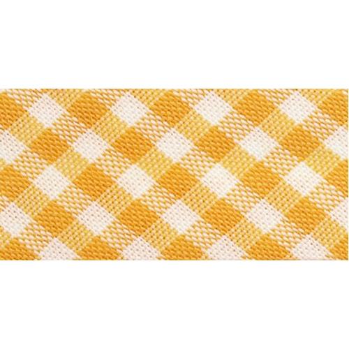 Biais vichy 20 mm au mètre - Jaune Biais vichy 20 mm au mètre - Jaune