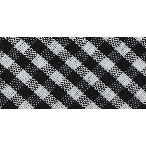 Biais vichy 20 mm au mètre - Noir Biais vichy 20 mm au mètre - Noir