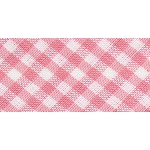 Biais vichy 20 mm au mètre - Rose Biais vichy 20 mm au mètre - Rose