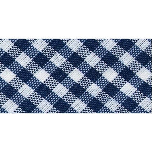 Biais vichy 30 mm au mètre - Bleu marine Biais vichy 30 mm au mètre - Bleu marine