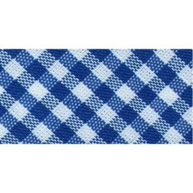Biais vichy 30 mm au mètre - Bleu roi