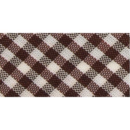 Biais vichy 30 mm au mètre - Marron Biais vichy 30 mm au mètre - Marron