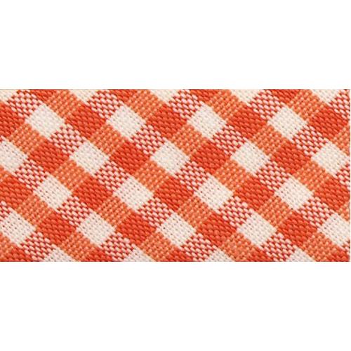 Biais vichy 30 mm au mètre - Orange Biais vichy 30 mm au mètre - Orange