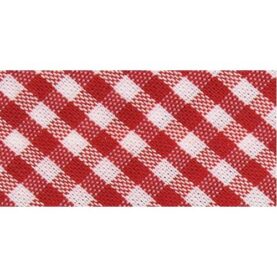 Biais vichy 30 mm au mètre - Rouge