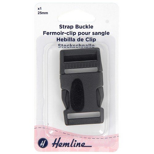 Boucle clip pour sangle 25 mm noire Boucle clip pour sangle 25 mm noire