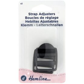 Boucles de réglage pour sangle 25 mm noires - lot de 2