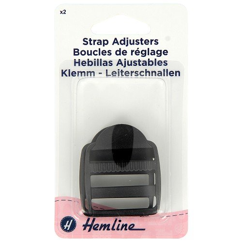 Boucles de réglage pour sangle 32 mm noires - lot de 2 Boucles de réglage pour sangle 32 mm noires - lot de 2