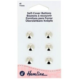 Boutons à recouvrir 11 mm en métal - lot de 6