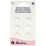 Boutons à recouvrir 11 mm en nylon - lot de 6