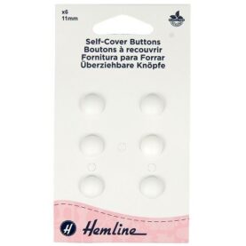Boutons à recouvrir 11 mm en nylon - lot de 6
