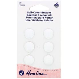 Boutons à recouvrir 15 mm en nylon - lot de 6