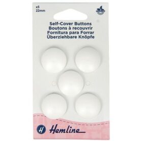 Boutons à recouvrir 22 mm en nylon - lot de 5