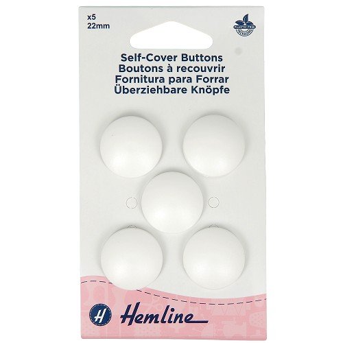 Boutons à recouvrir 22 mm en nylon - lot de 5 Boutons à recouvrir 22 mm en nylon - lot de 5