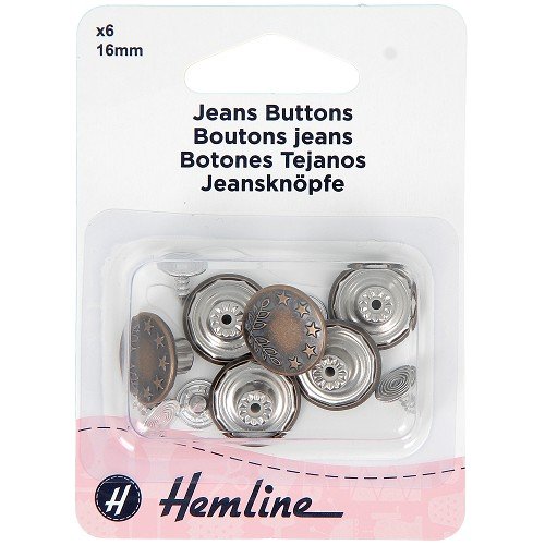 Boutons de jean bronze - lot de 6 Boutons de jean bronze - lot de 6