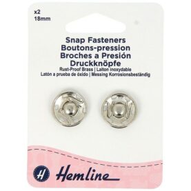Boutons-pression à coudre 18 mm nickelés - lot de 2