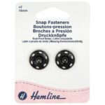 Boutons-pression à coudre 18 mm noirs - lot de 2