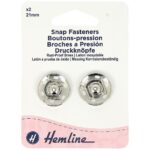 Boutons-pression à coudre 21 mm nickelés - lot de 2