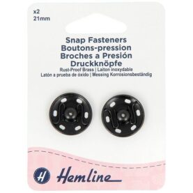 Boutons-pression à coudre 21 mm noirs - lot de 2