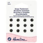 Boutons-pression à coudre 6 mm noirs - lot de 12