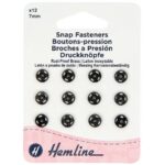 Boutons-pression à coudre 7 mm noirs - lot de 12