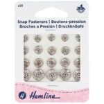 Boutons-pression à coudre nickelés - assortiment de 20