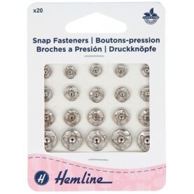 Boutons-pression à coudre nickelés - assortiment de 20