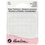 Boutons-pression nylon 7 mm transparents - lot de 12
