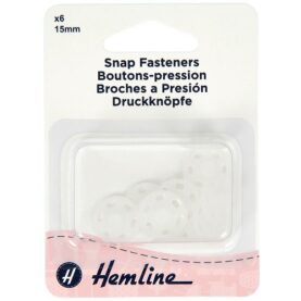 Boutons-pression plastique blancs - lot de 6