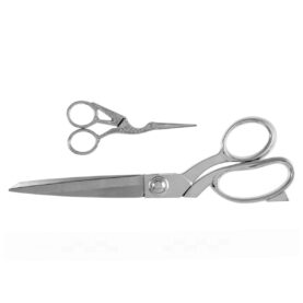 Coffret ciseaux de couture 25 cm et ciseaux à broder 11,5 cm - Argenté