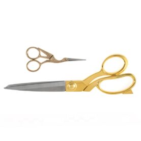 Coffret ciseaux de couture 25 cm et ciseaux à broder 11,5 cm - Doré