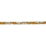 Cordon spaghetti Liberty 7 mm au mètre - Fleurs blanches fond moutarde