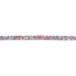 Cordon spaghetti Liberty 7 mm au mètre - Fleurs roses
