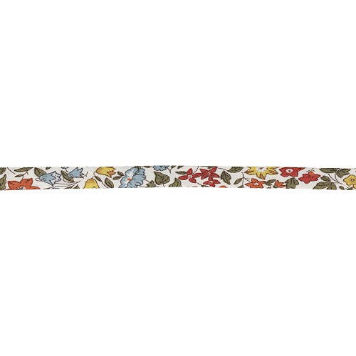 Cordon spaghetti Liberty 7 mm au mètre - Fleurs rouges et bleues Cordon spaghetti Liberty 7 mm au mètre - Fleurs rouges et bleues