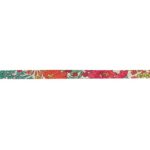 Cordon spaghetti Liberty 7 mm au mètre - Grandes fleurs rouges et roses