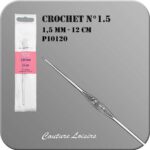Crochet n° 1,5 en métal - 12 cm