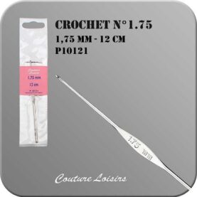 Crochet n° 1,75 en métal - 12 cm