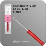 Crochet n° 2,5 en métal - 14 cm