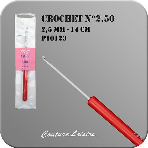 Crochet n° 2,5 en métal - 14 cm Crochet n° 2,5 en métal - 14 cm