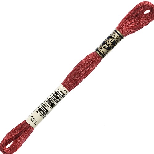 Fil à broder DMC Mouliné Spécial 25 - 321 Échevette DMC Mouliné Spécial 25, coloris 321