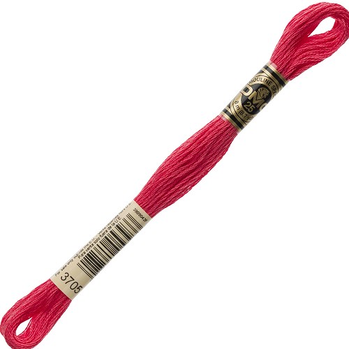 Fil à broder DMC Mouliné Spécial 25 - 3705 Échevette DMC Mouliné Spécial 25, coloris 3705