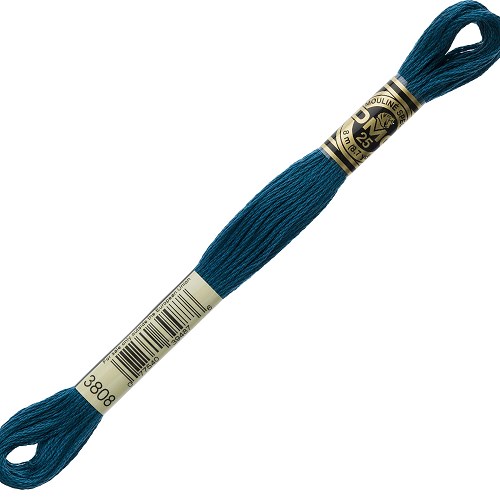 Fil à broder DMC Mouliné Spécial 25 - 3808 Échevette DMC Mouliné Spécial 25, coloris 3808