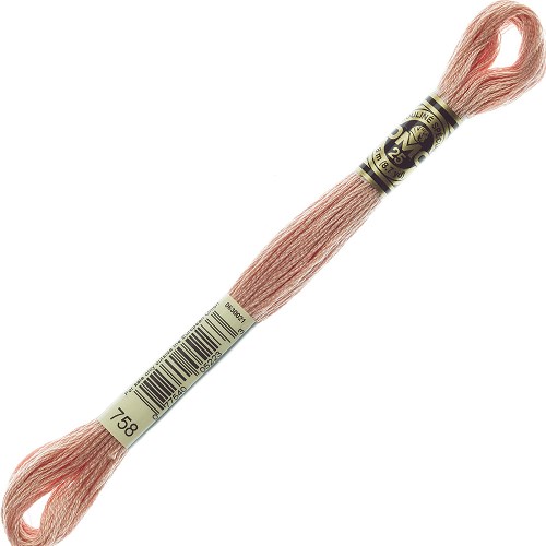 Fil à broder DMC Mouliné Spécial 25 - 758 Échevette DMC Mouliné Spécial 25, coloris 758
