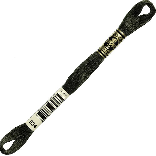 Fil à broder DMC Mouliné Spécial 25 - 934 Échevette DMC Mouliné Spécial 25, coloris 934