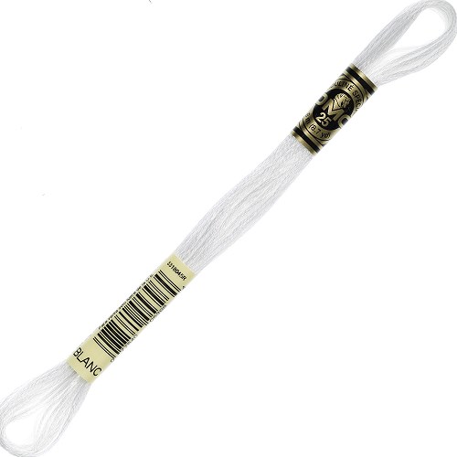 Fil à broder DMC Mouliné Spécial 25 - Blanc Échevette DMC Mouliné Spécial 25, coloris Blanc