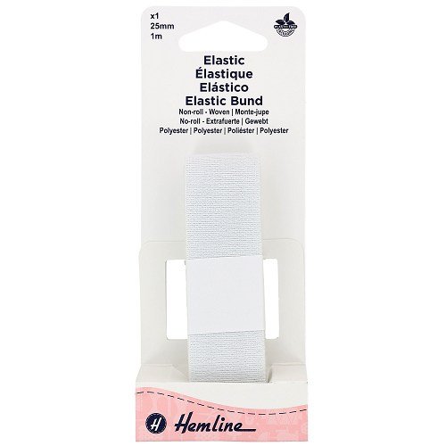 Élastique de ceinture monte-jupe 25 mm blanc - 1 m Élastique de ceinture monte-jupe 25 mm blanc - 1 m