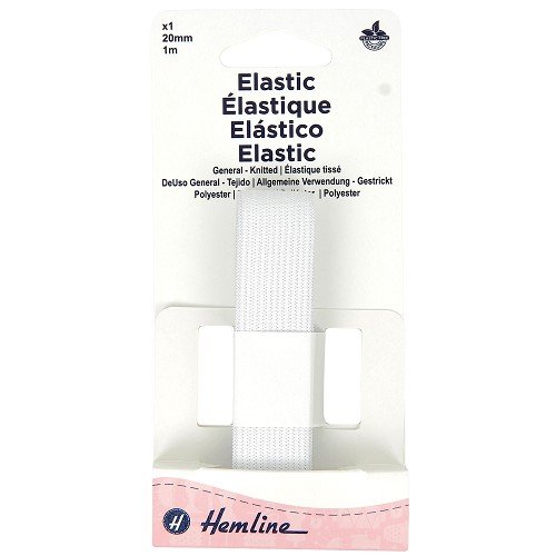 Élastique tissé souple 20 mm blanc - 1 m Élastique tissé souple 20 mm blanc - 1 m