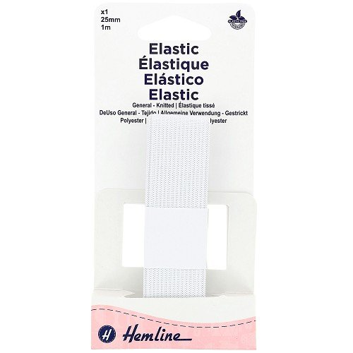 Élastique tissé souple 25 mm blanc - 1 m Élastique tissé souple 25 mm blanc - 1 m